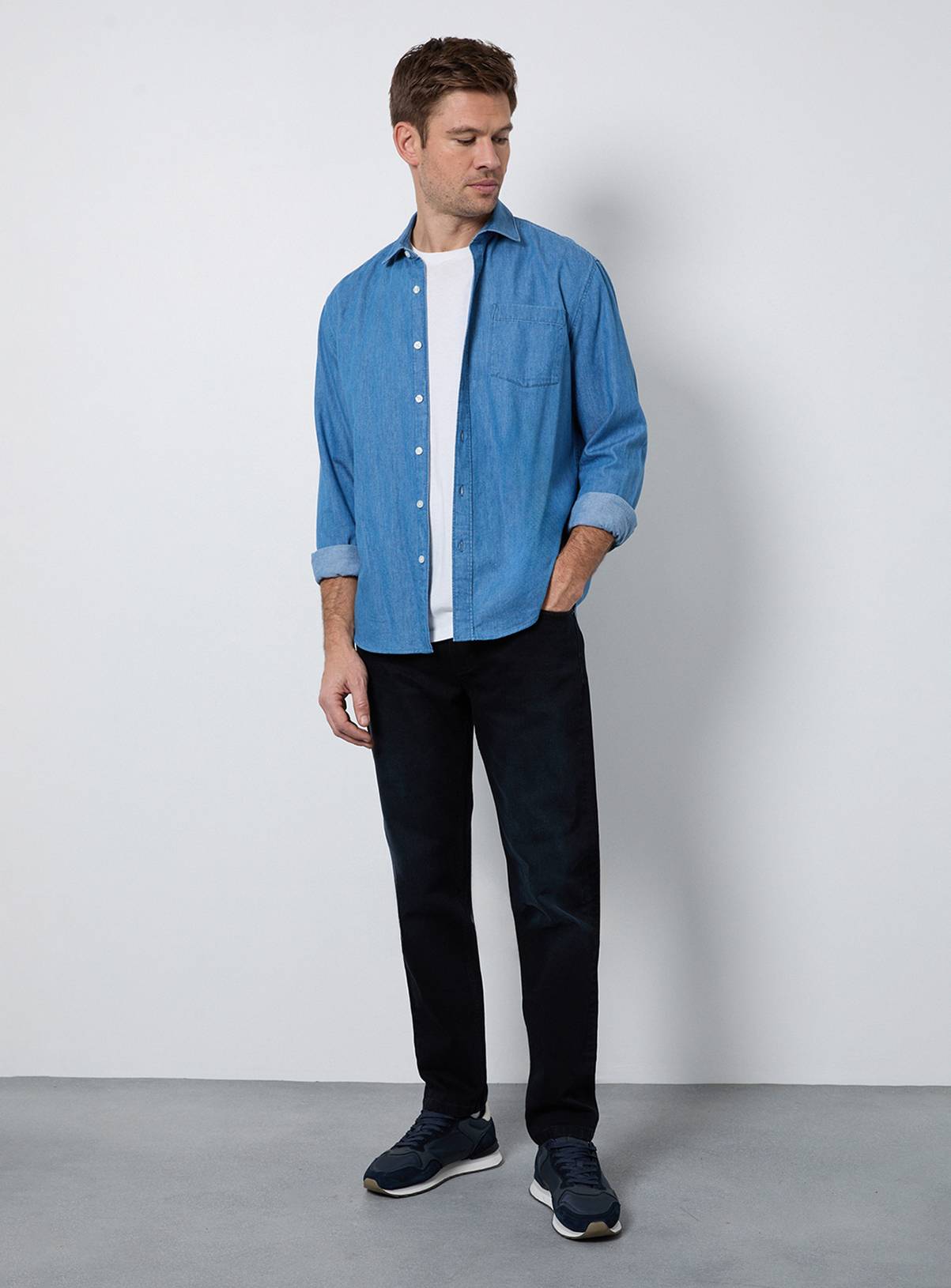 BURTON Blue Black Dark Wash Stretch Slim Fit Jean 32R - Image 2